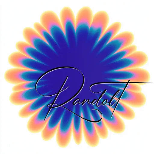 Colorful gradient floral design with the word 'Randolt' in elegant script overlaying the center.