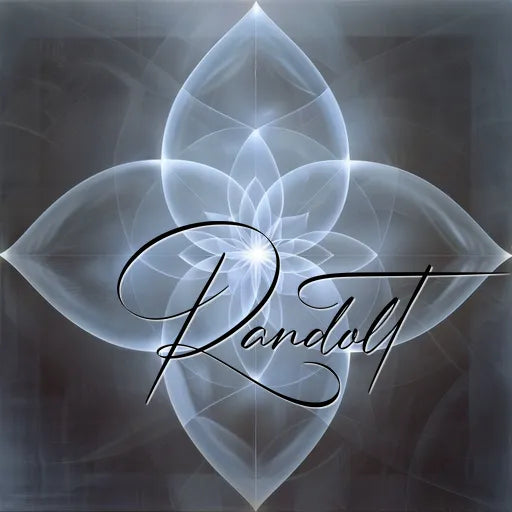 Abstract floral geometric design with a central glowing motif, overlaid with elegant script text.
